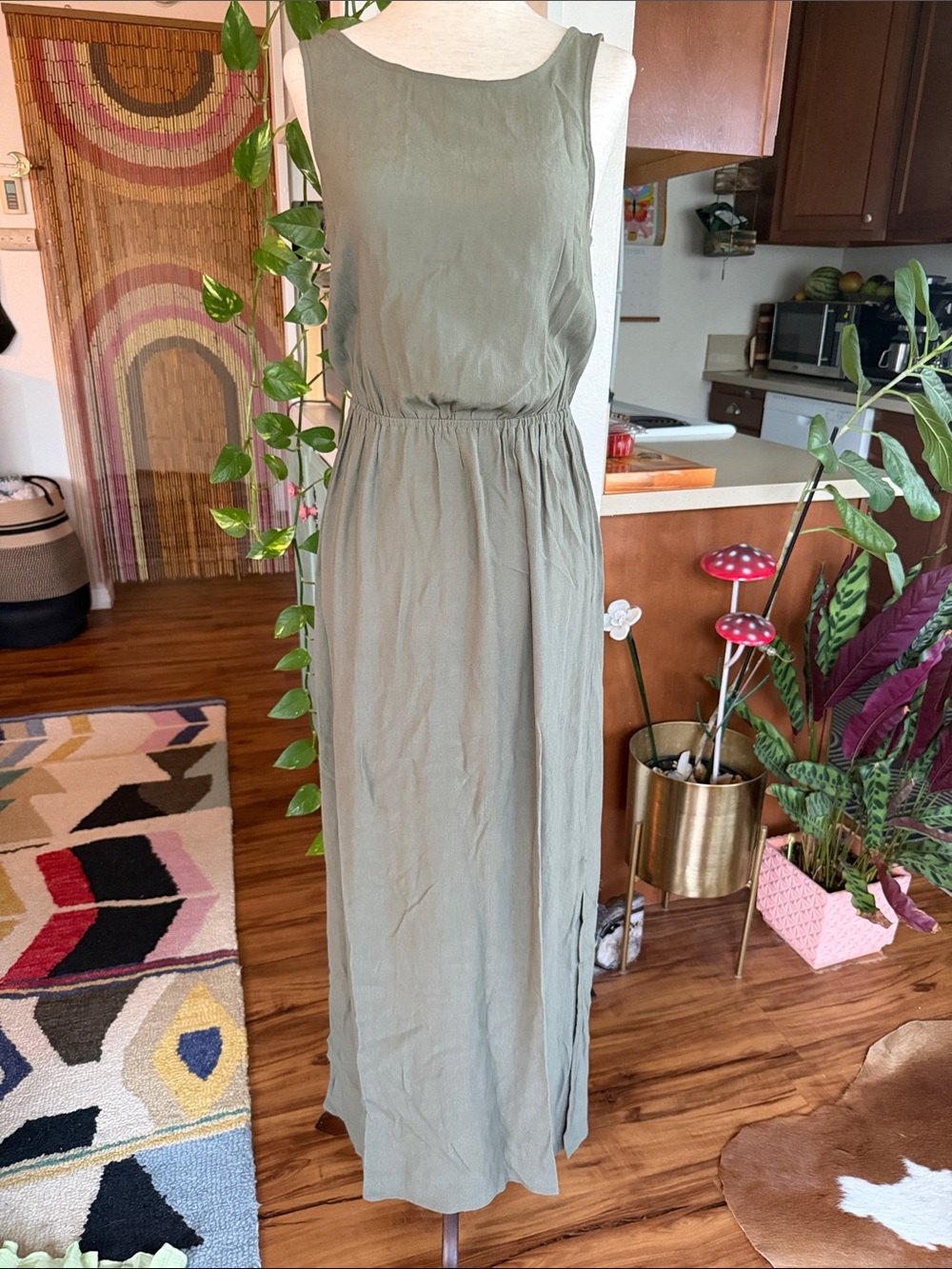 ASOS Olive Green Sleeveless Maxi Dress